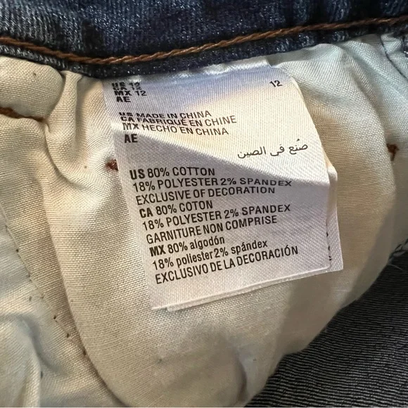 EPIC THREADS NWT Med Wash ButtonFly Stretchable Crop Denim Jeans Kids size 12 - Picture 8 of 12